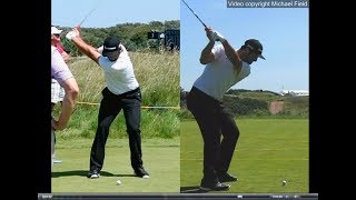 Jon Rahm golf swing  Long Iron faceon amp downtheline July 2017 [upl. by Dewhirst]