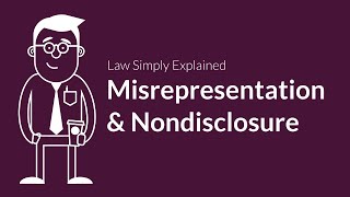 Misrepresentation and Nondisclosure  Contracts  Defenses amp Excuses [upl. by Almat954]