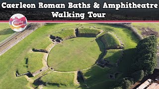 CAERLEON ROMAN BATHS amp AMPHITHEATRE WALES  Walking Tour  Pinned on Places [upl. by Oby]