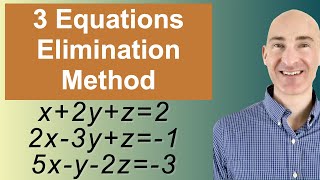 Solving Systems of 3 Equations Elimination [upl. by Hguh]