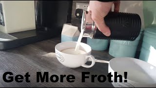 How to Get More Froth from Your Nespresso Coffee Aeroccino  Nespresso tips and help [upl. by Hafeenah]